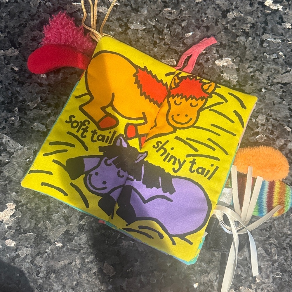 Jellycat Pony Tails sensory cloth book for babies - Picture 3 of 9